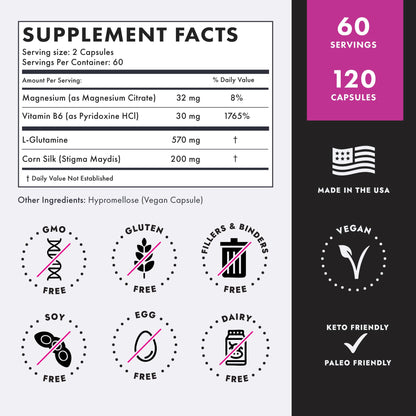 Axobotanica Kidney Cleanse Detox & Repair - Vitamin B6, Magnesium, L-Glutamine & Cornsilk - Kidney Support Supplement, Urinary Flow & Bladder Comfort
