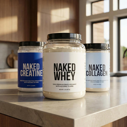 NAKED Whey 2LB 100% Grass Fed Whey Protein Powder - Only 1 Ingredient, Unflavored Whey Protein, NSF Certified, Undenatured, Gluten Free,