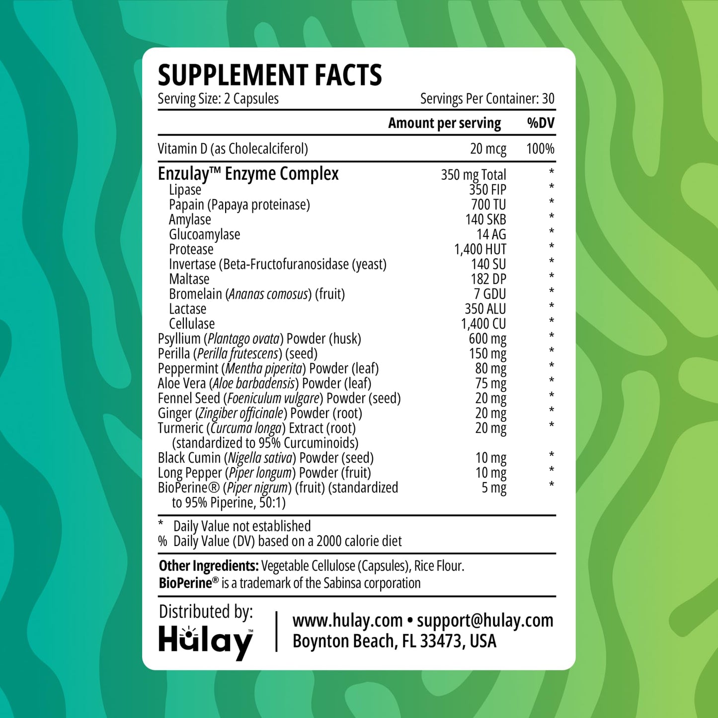 3-in-1 Gut Health Supplement - Debloat Pills - Gas and Bloating - Lactase, Protease, Amylase and Lipase Digestive Enzymes - Peppermint, Turmeric and Psyllium Husk Capsules