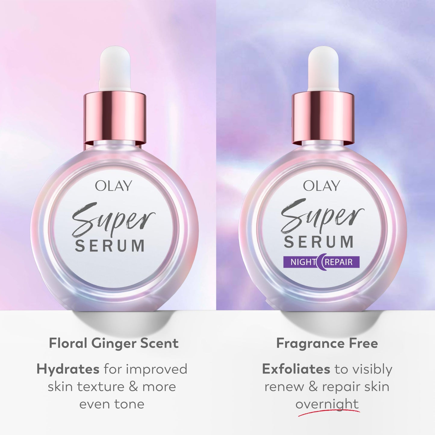 Olay Super Serum Night Repair, Fragrance-Free - Niacinamide, Peptide, Salicylic & Lactic Acid, Glycerin - 5-in-1 Skin Care Benefits - Hydrating, Evens Tone