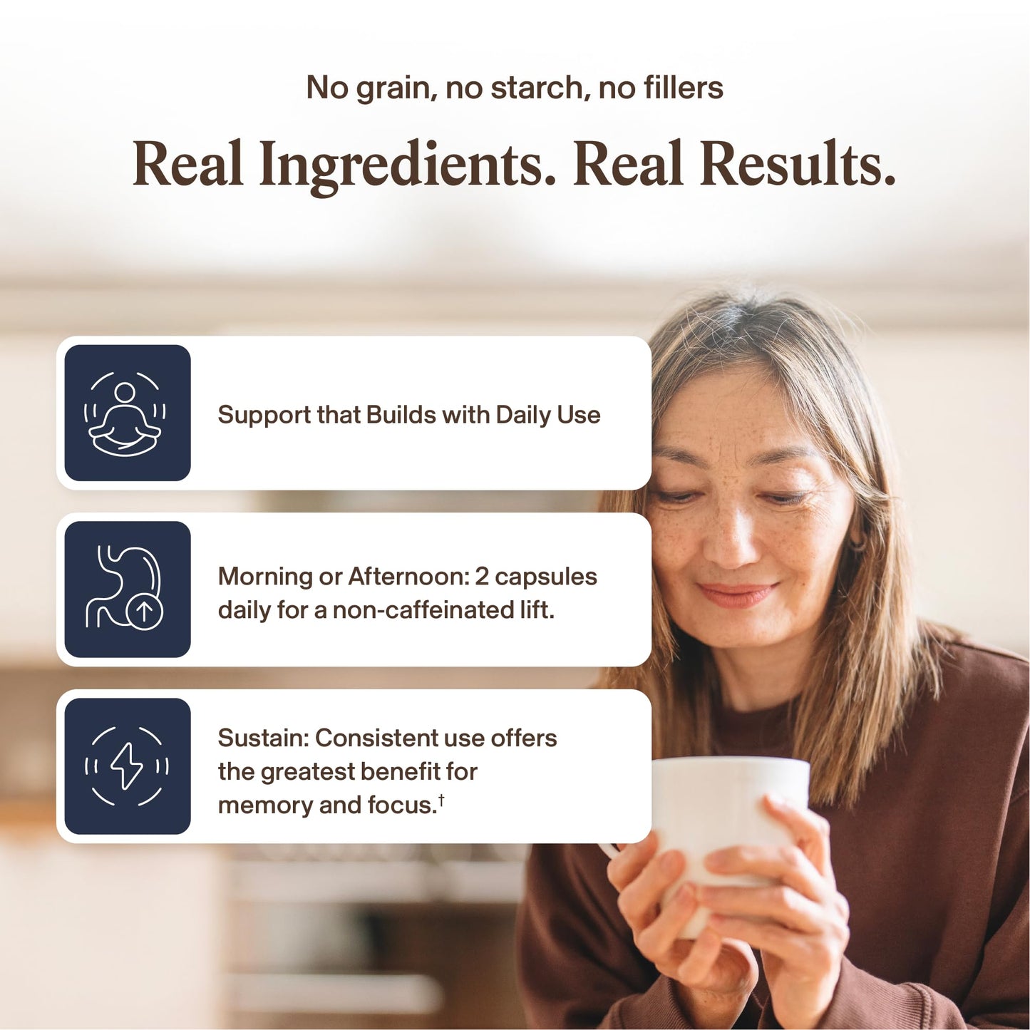 Real Mushrooms Lion’s Mane Focus Capsules (90 Count) – Organic Lions Mane Fruiting Body Extracts with 200mg Alpha GPC Choline