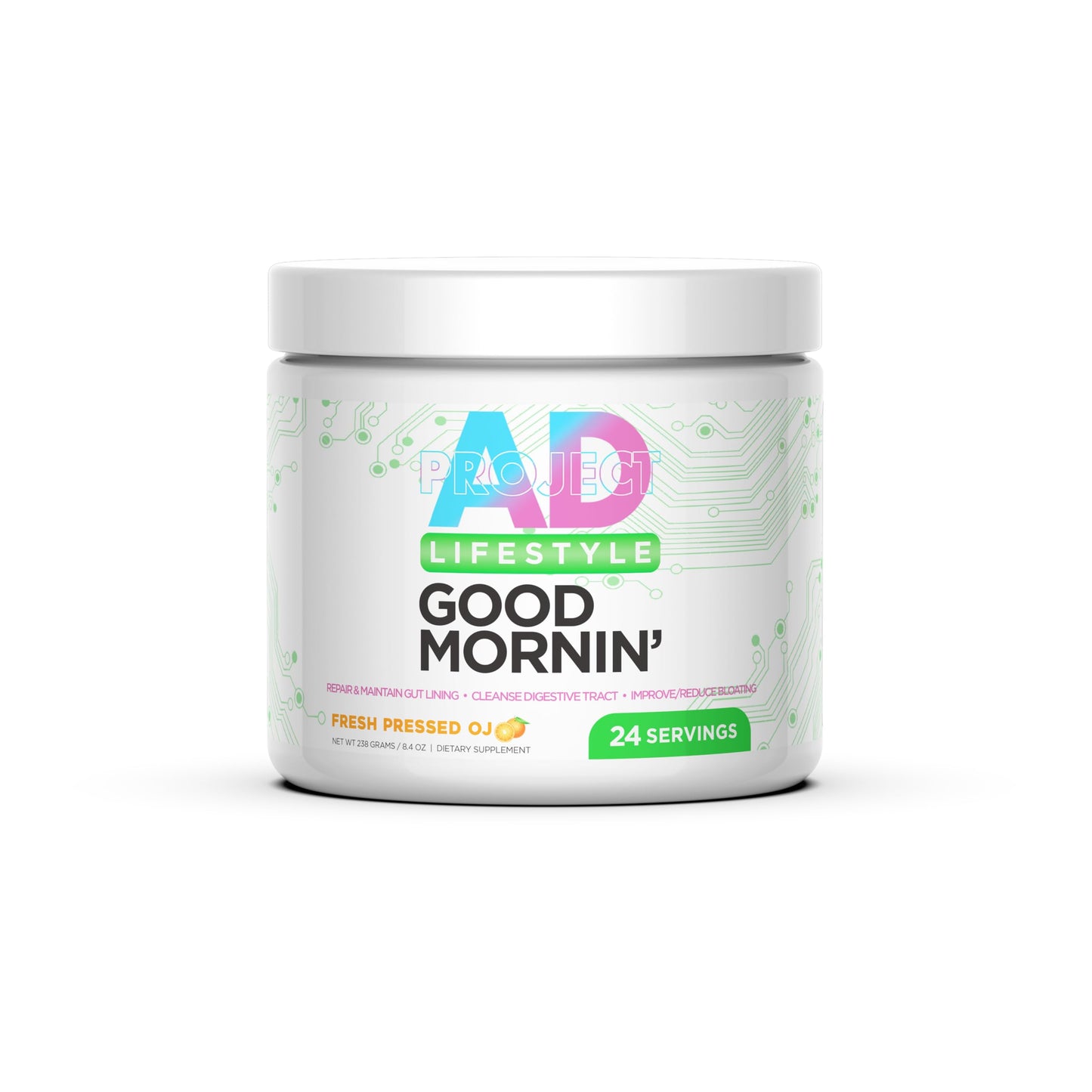 Project AD Life Good Morning Detox and Performance Drink, Naturally Flavored and Formulated with L-GLutamine, Apple Cider Vinegar, and Aloe Vera