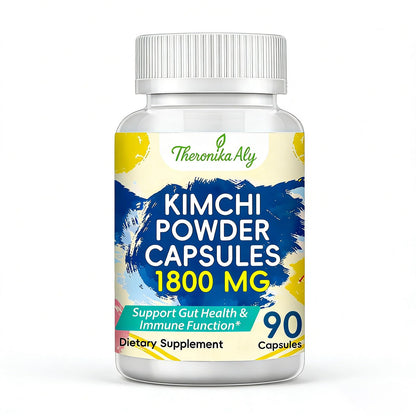 Kimchi Probiotic Capsules, Fermented Kimchi Powder with 10 Billion CFU Probiotics & Prebiotic Inulin, Gut Health & Digestive Support, Fermented Vegetable