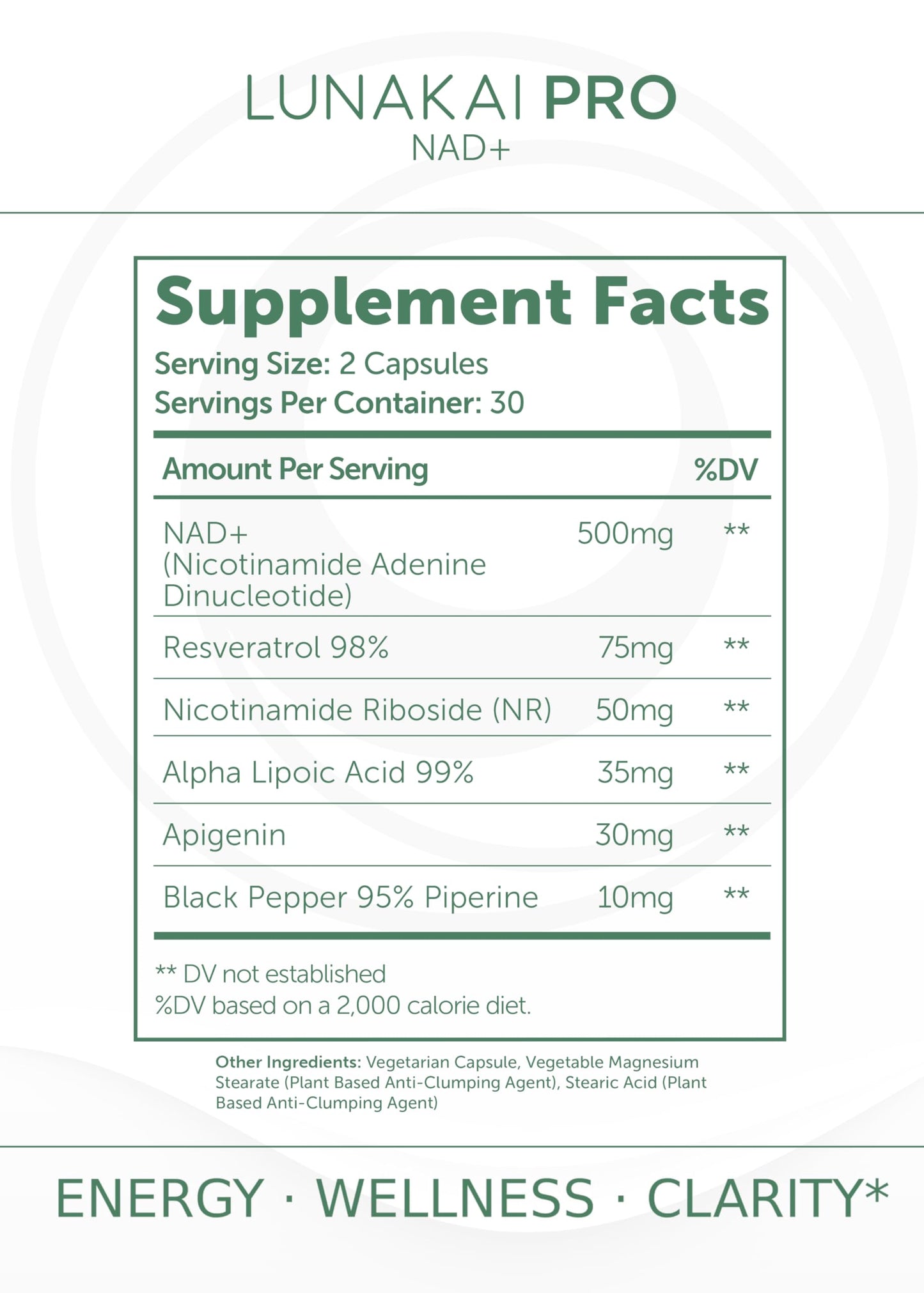 Lunakai USA Made Dual-Pathway NAD+ Formula with NR & Resveratrol – Natural NAD Supplement for Women & Men – Healthy Aging 7