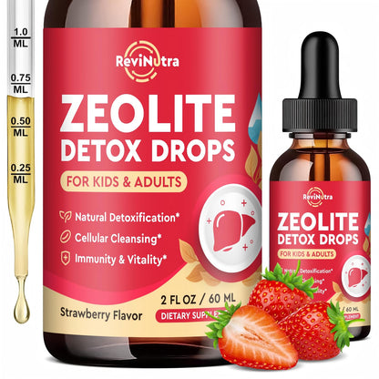 ReviNutra Zeolite Detox for Kids and Adults, Clinoptilolite Zeolite Liquid Drops with Chlorella,