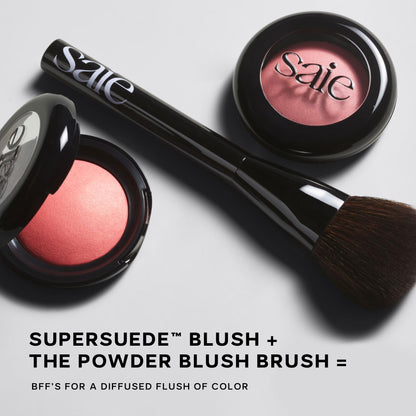 Saie Blush & Brush Duo - SuperSuede Baked Blush in Bella (.01 oz) & Powder Blush Brush - Talc-Free, Moisturizing Blush with Vegan, Fluffy Brush for Seamless Application SaieBuy Supplements Australia