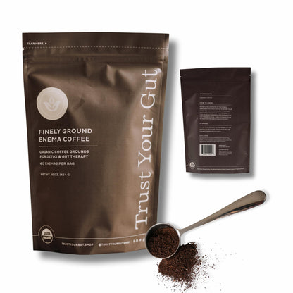 Trust Your Gut Organic Ground Coffee Enema for Detox and Gut Health, Mold Free Colon Cleanse Gerson Enema Coffee Women and Men, 40 Enemas per Bag - 1lb