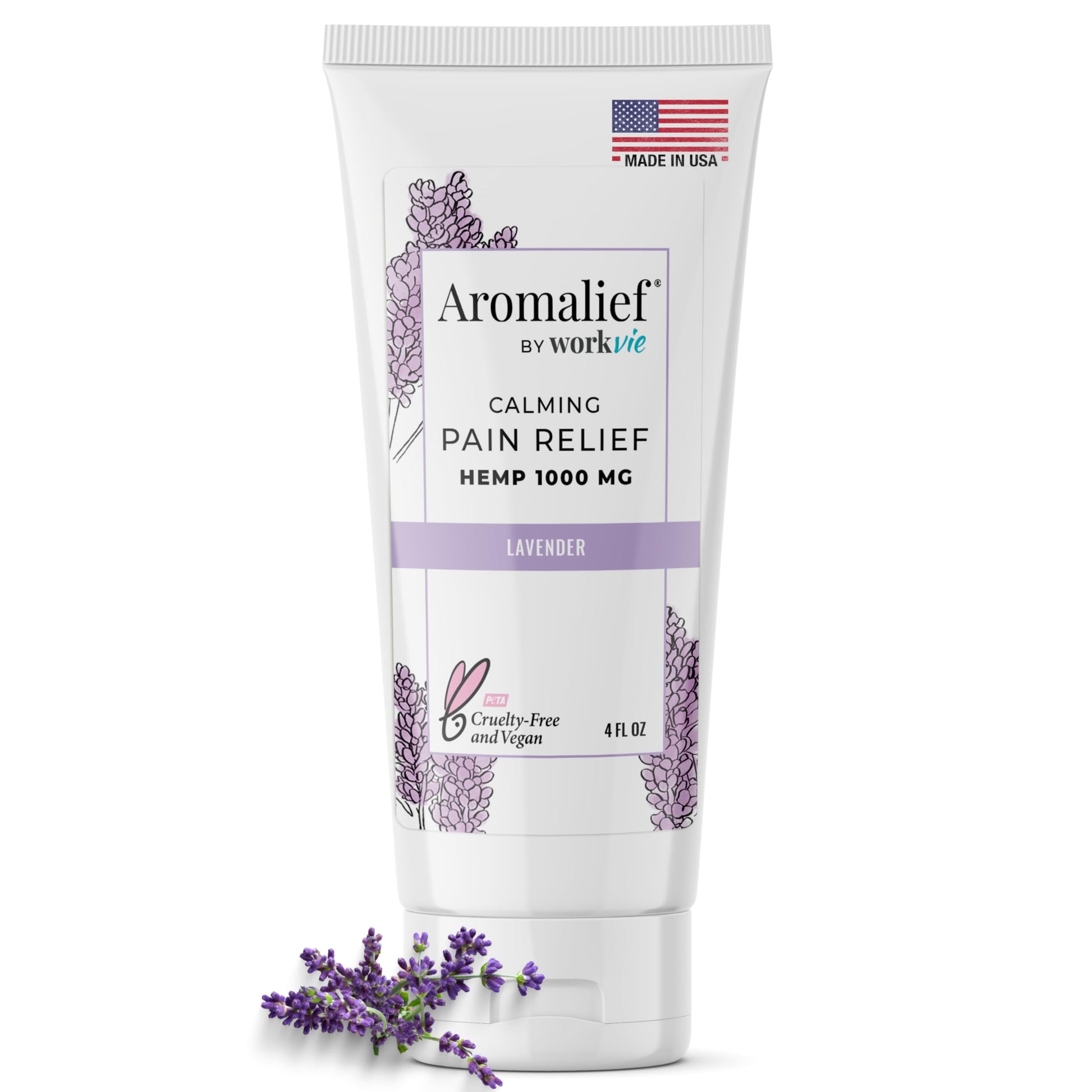 Hemp Cream with Lavender Aromatherapy - 1000MG Made in USA - Muscle & Joint Relief - Menthol, Glucosamine, Chondroitin MSM - Vegan AromaliefBuy Supplements Australia