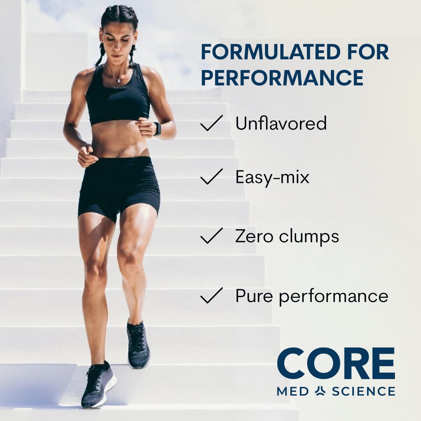 Core Med Science Creatine Monohydrate Powder 90 Servings - NSF Certified for Sport, 5g Pure Micronized Creatine, Unflavored Supplement for Strength, Recovery