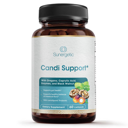 Premium Candida Cleanse Supplement – Candida Support Supplement with Oregano, Caprylic Acid, Black Walnut & Probiotics – Supports Gut Health,