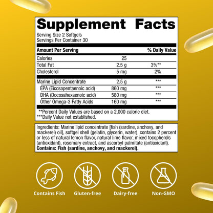 Metagenics OmegaGenics Fish Oil EPA-DHA 720 mg - High Potency Omega-3 Supplement - Supports Heart, Joint, Brain & Immune Health* - Sustainably Sourced,