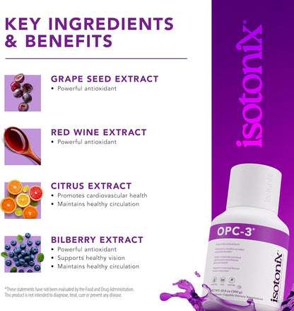 Isotonix OPC-3 Antioxidant Supplement - Pycnogenol, Grape Seed Extracts, Bilberry, Red Wine & Pine Bark Extracts - for Heart & Circulatory Support