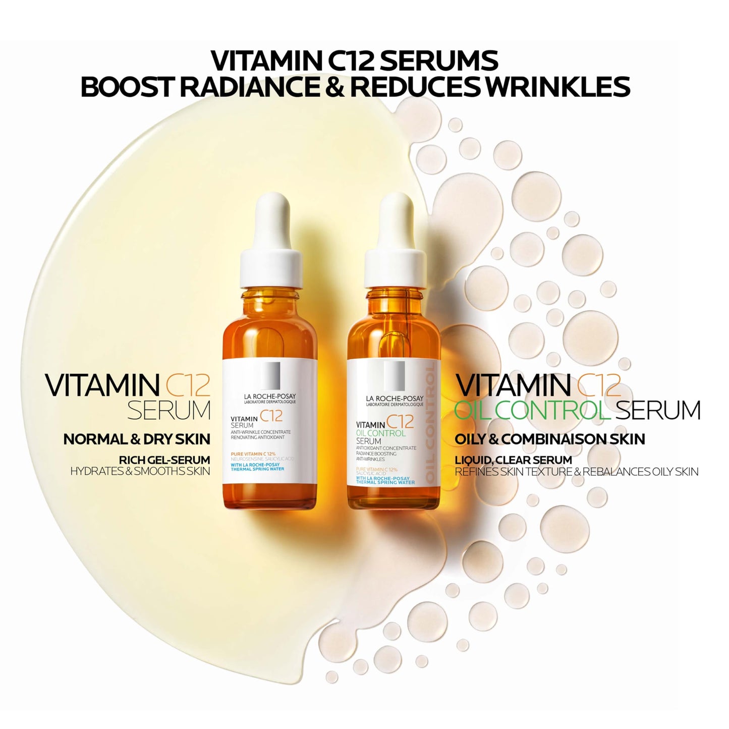 La Roche-Posay Pure 12% Vitamin C Oil Control Serum For Face With Hyaluronic Acid & Salicylic Acid, Hydrating Face Serum for Oily