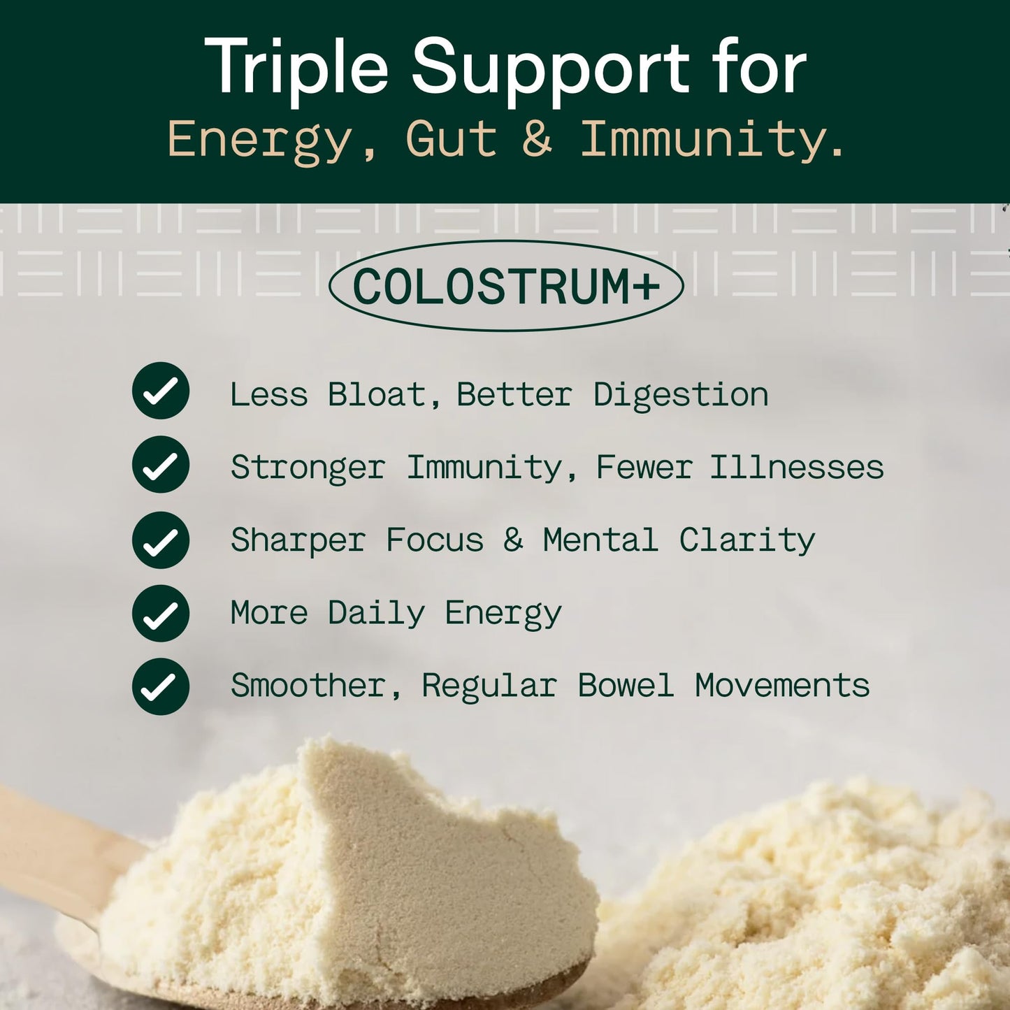 Adapt Naturals Colostrum Supplement with Lactoferrin & Beta-Glucan, Bio-Avail Grass Fed Bovine Colostrum Powder for Gut Health, Immune Support & Vitality