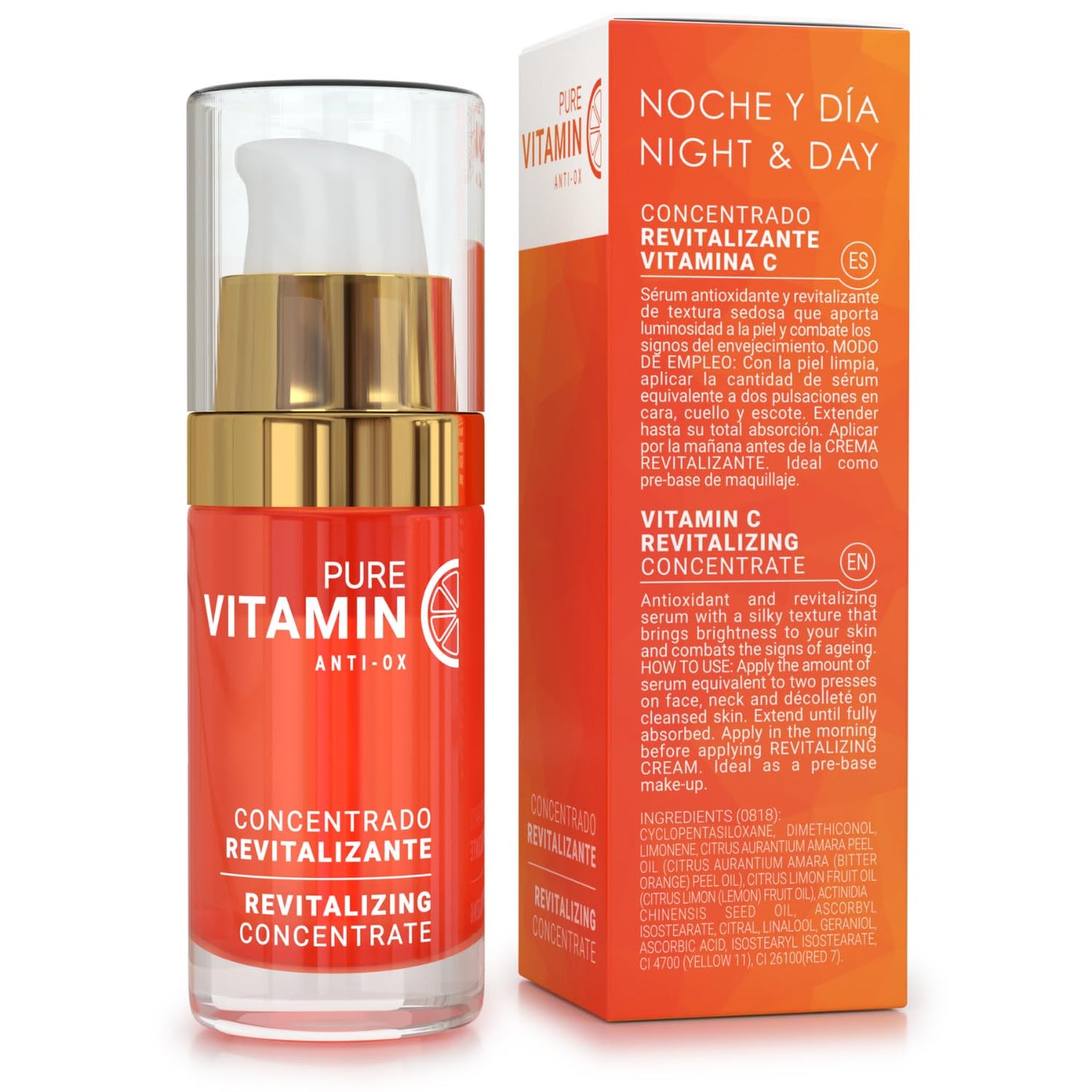 Noche Y Dia Vitamin C Serum for Mature Skin - Made in Spain - Anti Aging Formula Hydrates, Moisturizes, Firms - Targets Sun Spots