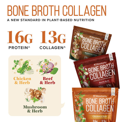 Bone Broth Collagen Powder 16g Collagen Protein per Serving Supports Joints Skin Nails & Gut Health Made from Real Beef Bone Broth Savory Collagen