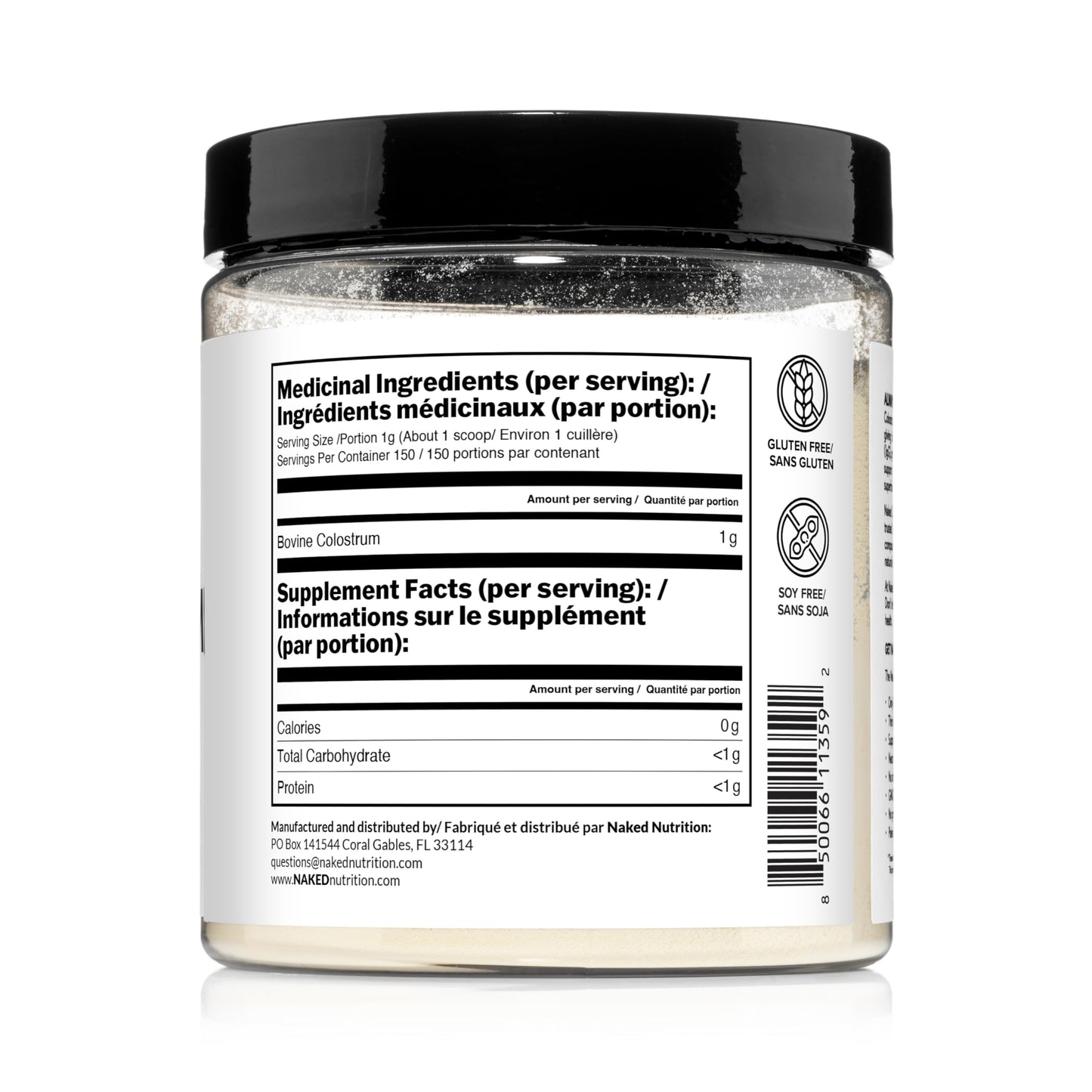 NAKED Colostrum Powder – 100% Grass-Fed Bovine Colostrum Supplement from US Farms | Tested at 20%+ IgG | Gut Health, Immunit