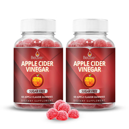BeLive Apple Cider Vinegar Sugar Free Gummies – Great for Digestion & Healthy Diet - Gluten Free, No Glucose Syrup, ACV Gummies Alternative