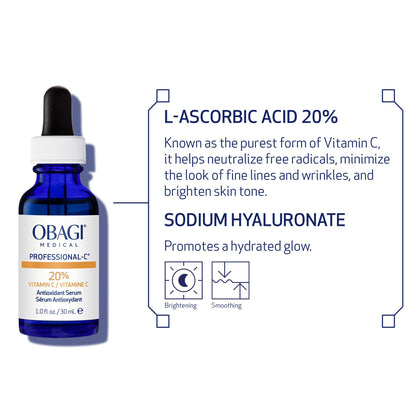 Obagi Professional-C 20% Vitamin C Serum – Helps Brighten Skin Tone and Minimize the Appearance of Fine Lines & Wrinkles – 0.42 oz