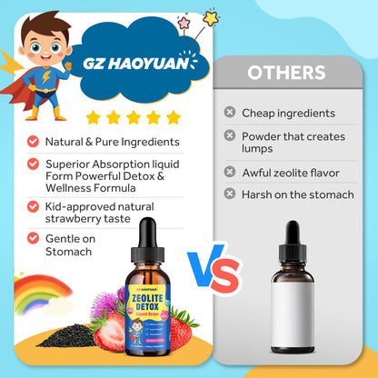Zeolite Detox for Kids & Adults, Liquid Zeolite Detox Drops with Clinoptilolite, Vitamin C, Zinc, NAC & Milk Thistle – Supports Gentle Liver & Gut Cleansing
