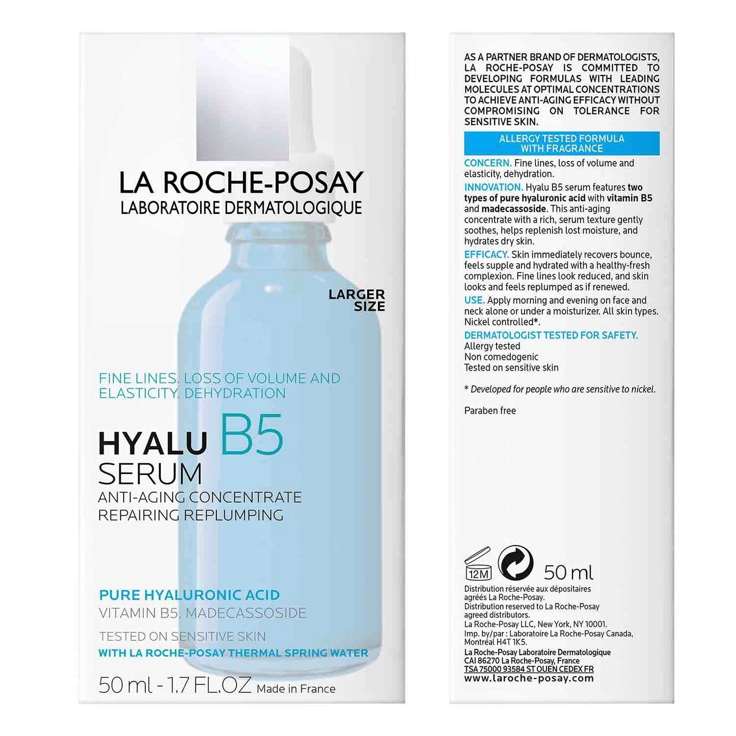 La Roche-Posay Hyalu B5 Pure Hyaluronic Acid Serum for Face, with Vitamin B5, Anti-Aging Serum for Fine Lines and Wrinkles,