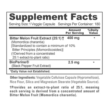 NusaPure Bitter Melon, 400 mg, 180 Veg Caps (Non-GMO, Vegan)