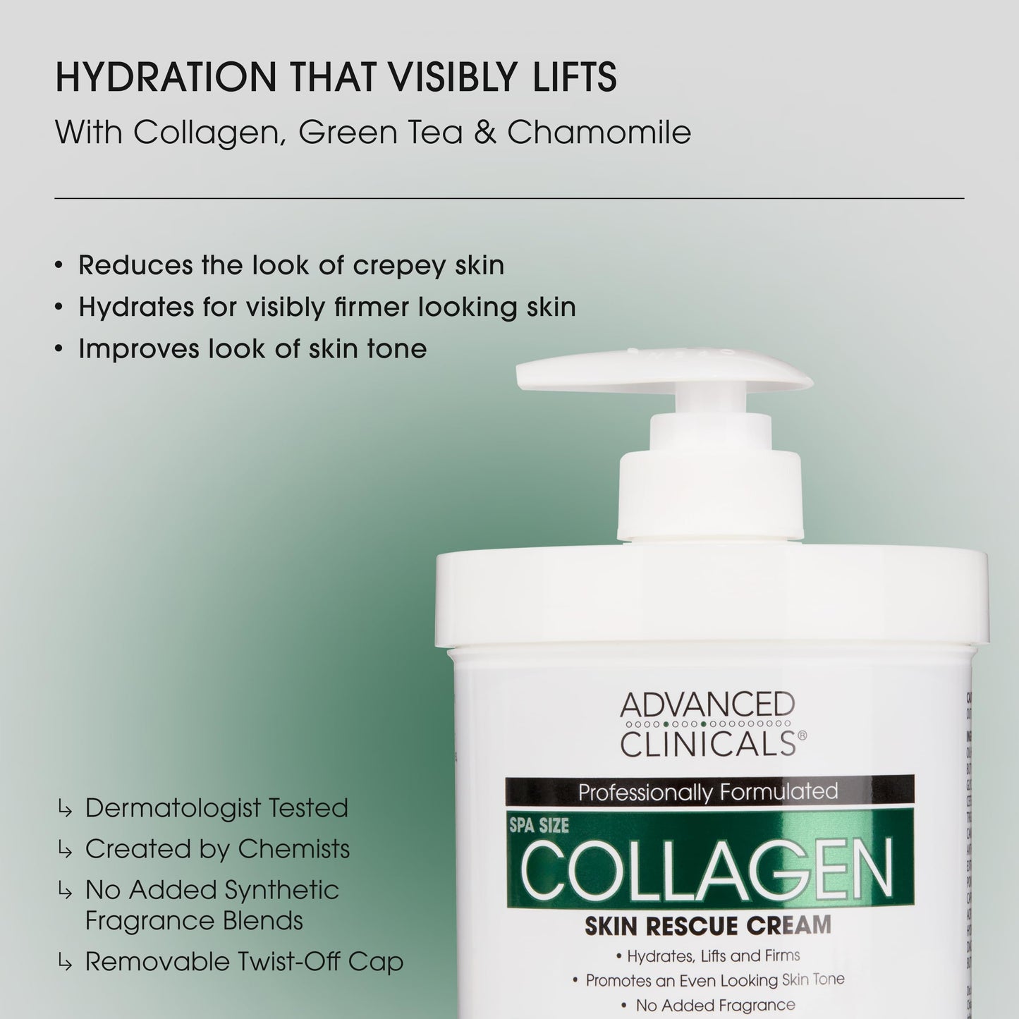 Advanced Clinicals Collagen Cream Body Lotion & Face Moisturizer W/Vitamin E | Skincare Moisturizing Collagen Lotion For Women, Men, Hand, & Neck Improves Look Of Crepey Skin & Uneven Dry Skin, 2pc