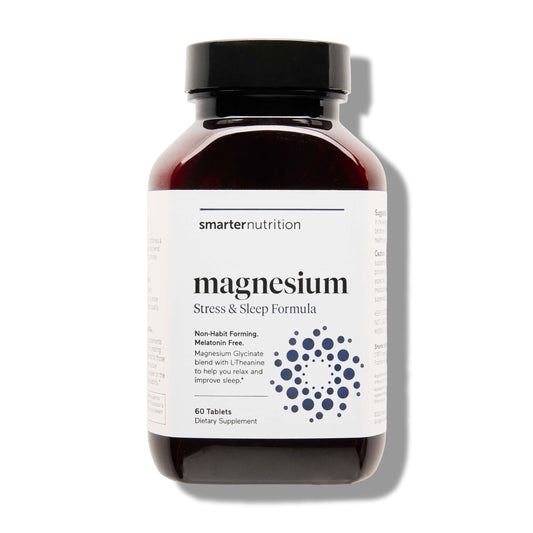 Smarter Nutrition Magnesium Complex - Chelated Magnesium Glycinate with Citrate, Malate and L-Theanine for Sleep, Muscle Relaxation and Stress Support