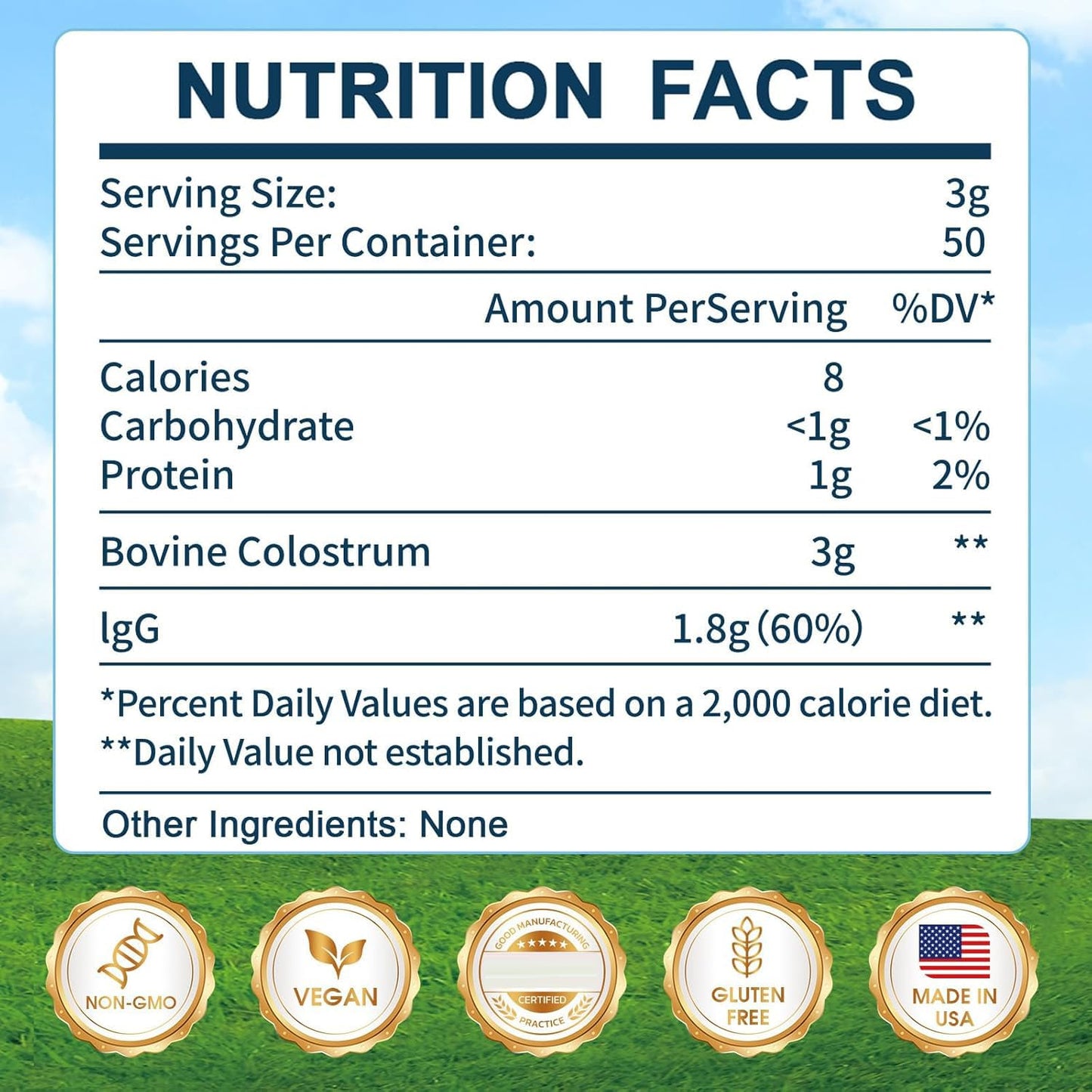 KEDISOM Grass-Fed Bovine Colostrum Supplement Powder - 60% High IgG 3000 mg for Gut Health, Immune Support - Easy to Mix Natural Liposomal