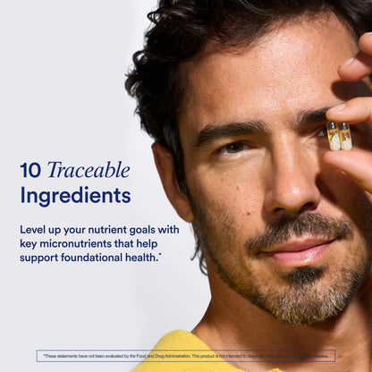 Ritual Men’s 18+ Daily Multivitamin - Key Essential Vitamins and Minerals to Support Energy, Muscle, Heart, Brain Health* - Including Zinc, D3, B12, A, K2