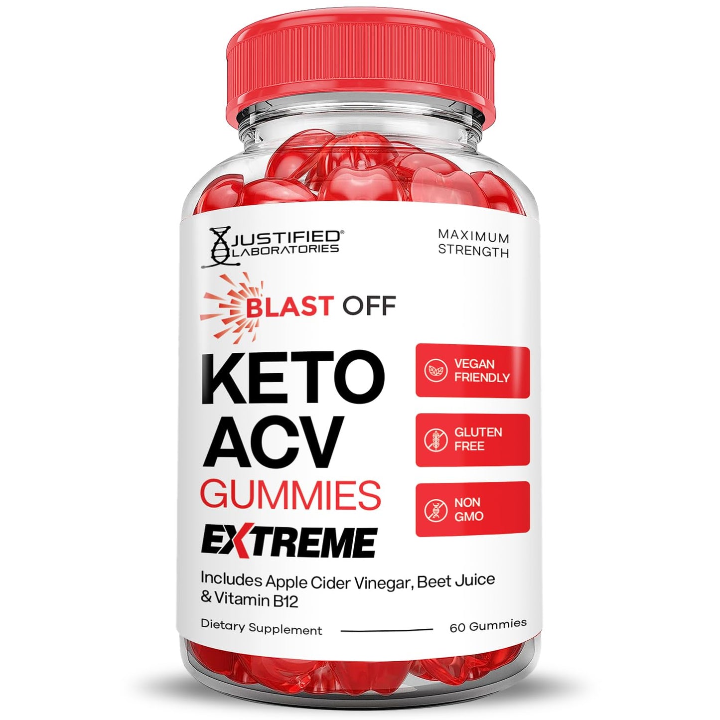 Blast Off Keto ACV Gummies Extreme 2000MG Blast Keto Gummies Apple Cider Vinegar Formulated with Pomegranate Beet Juice Powder B12 Vegan Non GMO 60 Gummys