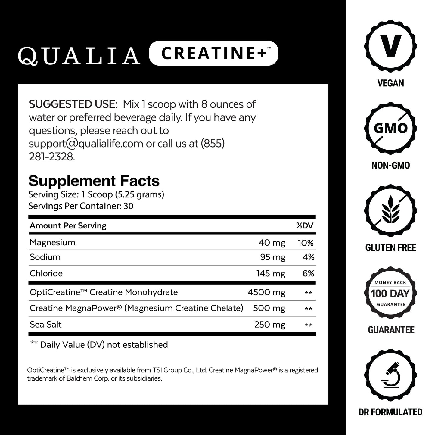 Qualia Creatine | Advanced Creatine Complex | 2 Sources + Magnesium | Optimized Absorption | Muscle Performance, Brain Function,