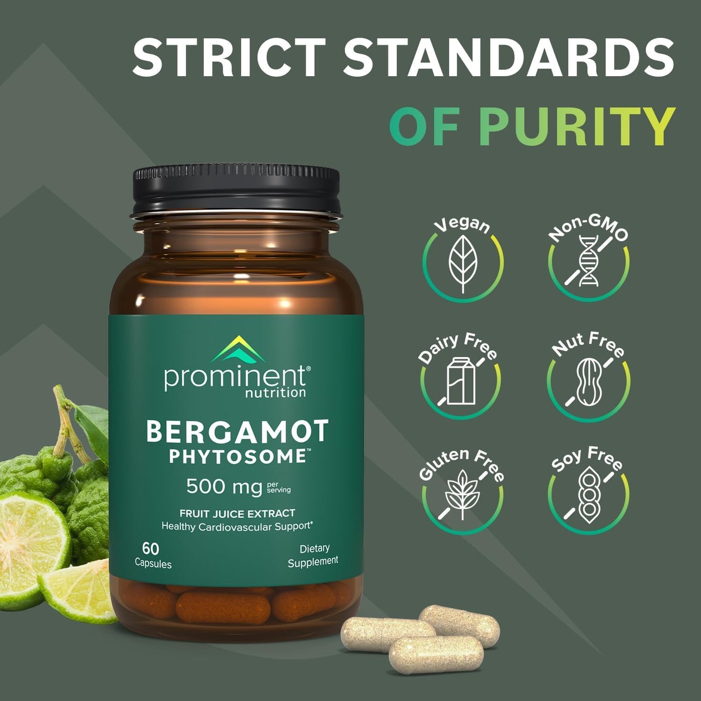 Prominent Nutrition Bergamot Phytosome, Clinically Researched Vazguard Citrus Bergamot Extract for Cholesterol and Heart Health Support, Enhanced-Absorption