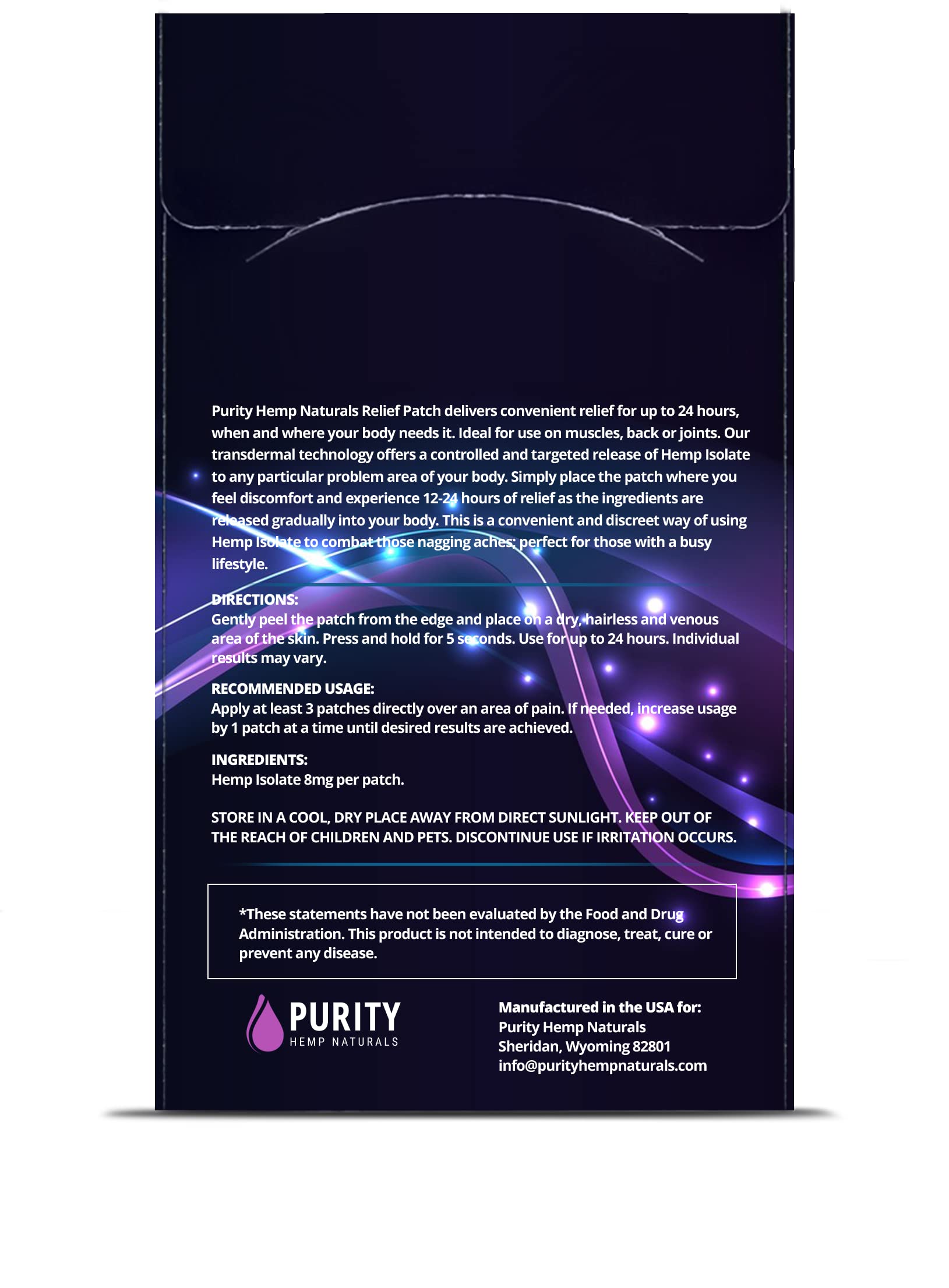 Body Discomfort Patch 120 mg - 15 ct (8 mg ea.) Lasts 24 Hours. Sweat & Water Resistant. Convenient & Discreet. For Use On Any Part Of The Body. Plant-Based Extended-Release Patch Purity Hemp NaturalsBuy Supplements Australia