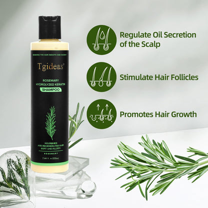 Tgideas Organic Rosemary Hair Growth Shampoo for Women and Men-Natural Thickening & Strengthening Shampoo with Hydrolyzed Keratin