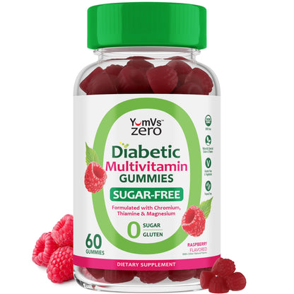 YUM-V'S Multivitamin for Women & Men – Sugar Free Multivitamin Gummies – Zero Sugar Gummy with Chromium, Thiamine & Magnesium – Keto-Friendly Daily Vitamin Gummy