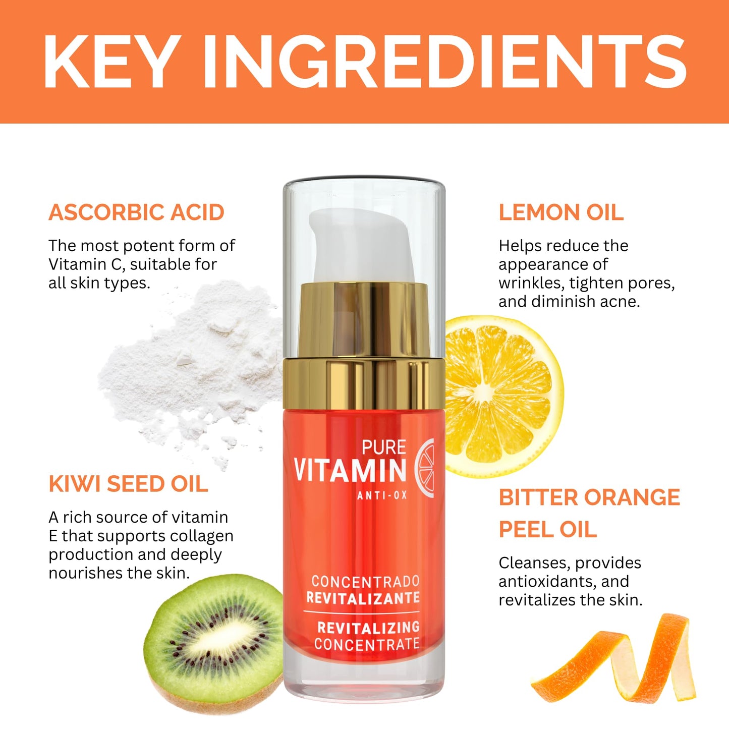 Noche Y Dia Vitamin C Serum for Mature Skin - Made in Spain - Anti Aging Formula Hydrates, Moisturizes, Firms - Targets Sun Spots