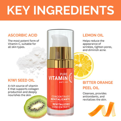 Noche Y Dia Vitamin C Serum for Mature Skin - Made in Spain - Anti Aging Formula Hydrates, Moisturizes, Firms - Targets Sun Spots