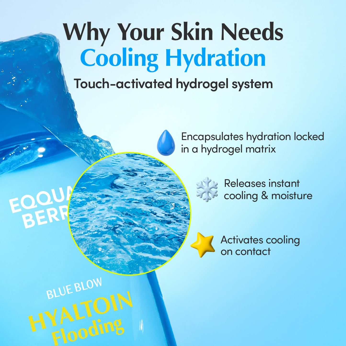 EQQUALBERRY Hyaltoin Flooding Toner | Moisture-Rich Hydrogel Toner for Deep Hydration | Cooling Essence Texture | Hyaluronic Acid & Ectoin