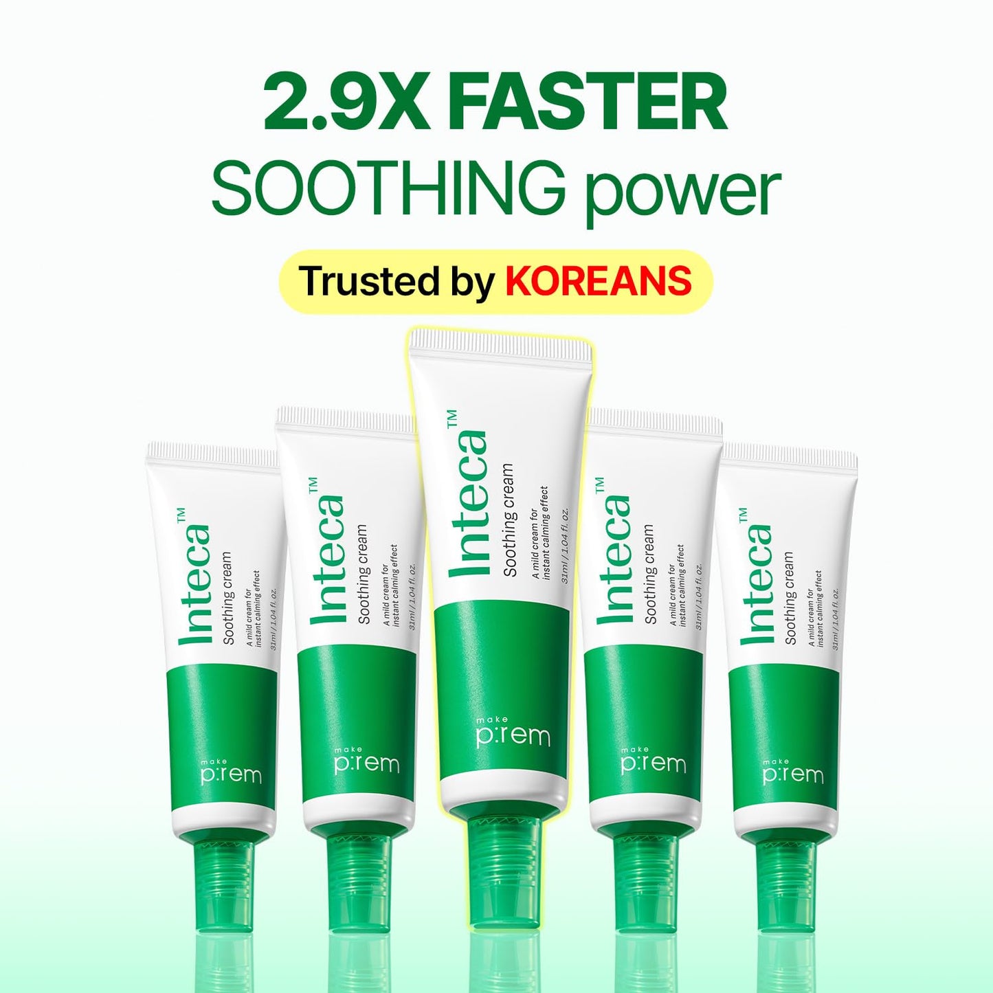 MAKE P:REM INTECA Soothing Cream, Quick Calming Facial Cream with Advanced CICA for All Skin Types, Oily Skin, EVE VEGAN,