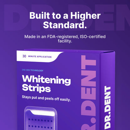 DRDENT Purple Teeth Whitening Strips 21 Treatments - Safe for Enamel - Non Sensitive Teeth Whitening