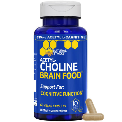 Acetylcholine Brain Food - Acetyl L-Carnitine & Alpha GPC Supplement - Supports Production of Acetylcholine - Neurotransmitter Supplement
