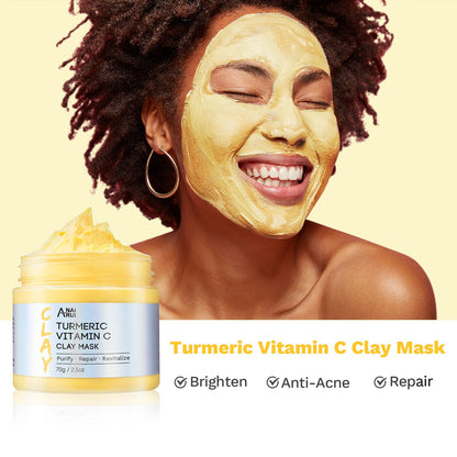ANAI RUI 3 Pack Clay Mask Set Turmeric Vitamin C Clay Mask -Rose Facial Mask -Avocado Green Tea Mud Mask Smoothing, Hydration & Glow,Spa Gift Set