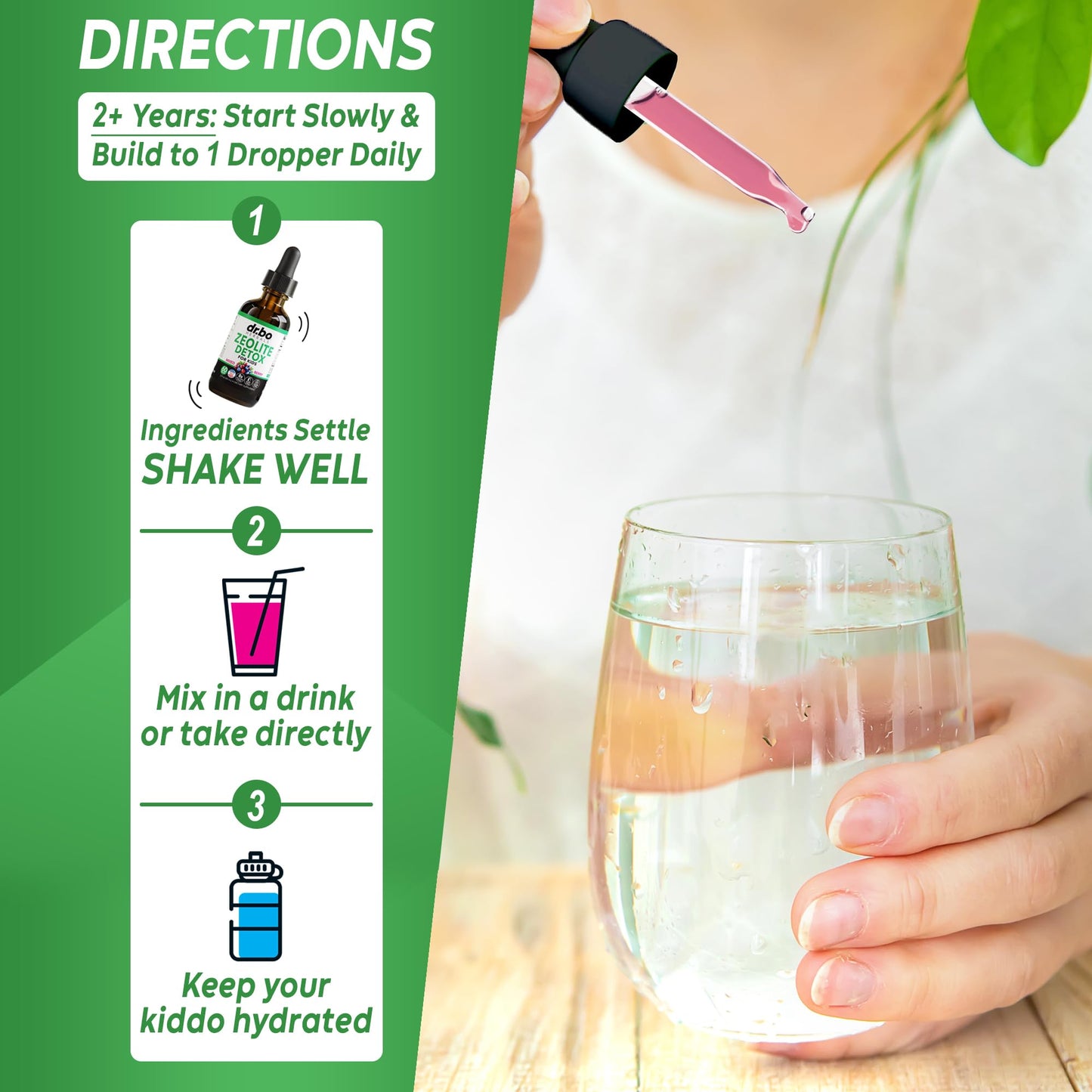 Zeolite Detox for Kids Liquid Drops - Advanced Clinoptilolite with Pure Vitamins B12 & D - Kids Gentle Body Daily Cleanse Focus & Speech Extra Clinoptilolite Zeolite