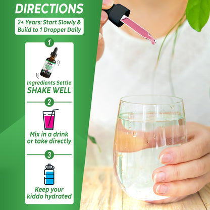 Zeolite Detox for Kids Liquid Drops - Advanced Clinoptilolite with Pure Vitamins B12 & D - Kids Gentle Body Daily Cleanse Focus & Speech Extra Clinoptilolite Zeolite