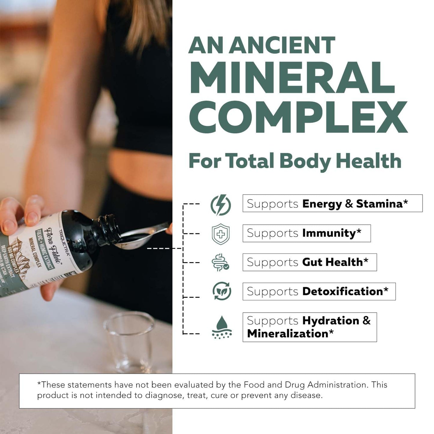 Flora Fulvic | Fulvic Acid + Humic Acid Complex – 550 mg | Mined in Utah, Prehistoric Deep Earth Extract | Immunity, Gut, Digestion