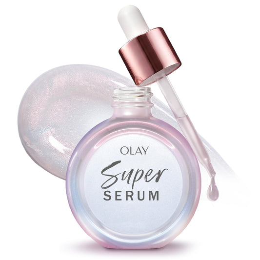 Olay Super Serum - Glow Serum for Face - Activated Niacinamide, Vitamin C & E, Collagen Peptide, AHA - 5-in-1 Benefits - Brightens, Hydrates, Smooths,