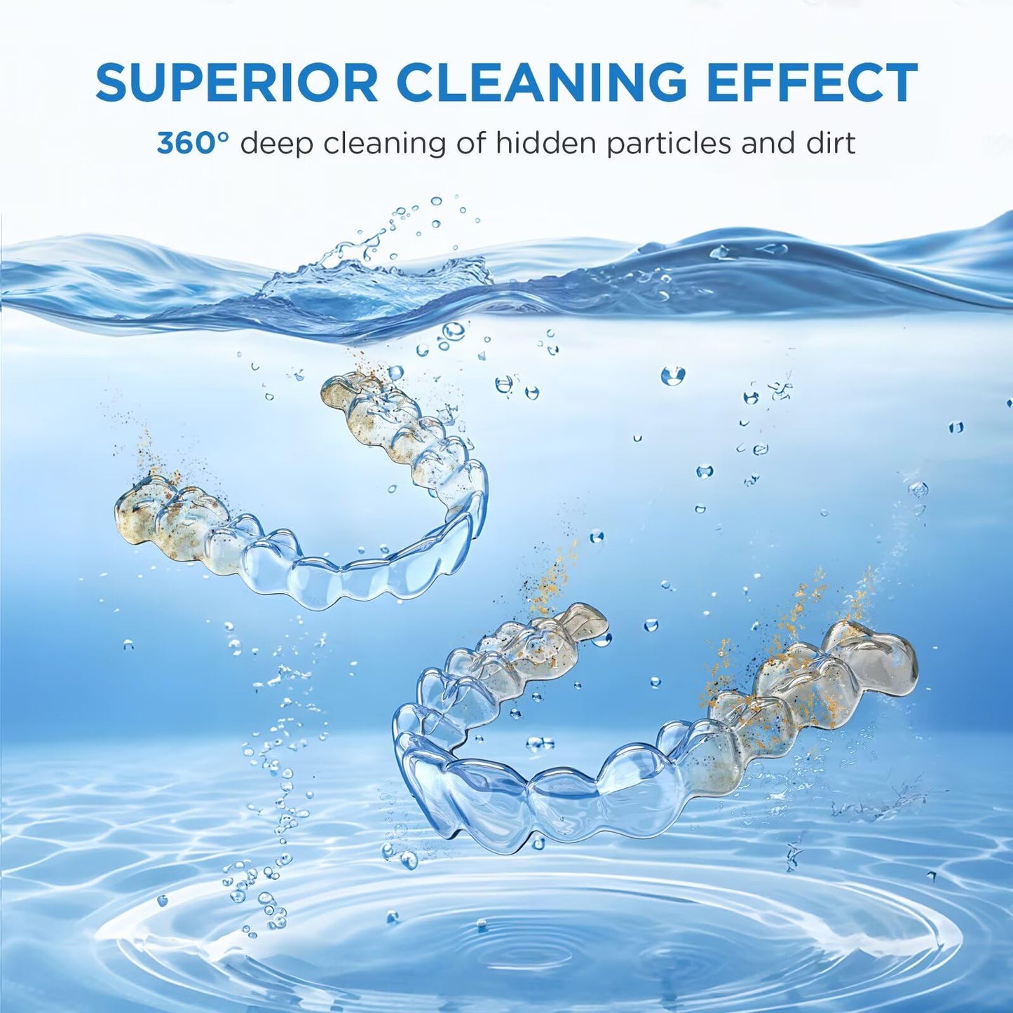 Dental Ultrasonic Retainer Cleaner Machine: 45kHz Dental Cleaning Pod with Digital Timer & 200ML, Cleaning for Dentures, Mouth Guards, Aligners, Night Guards, Braces