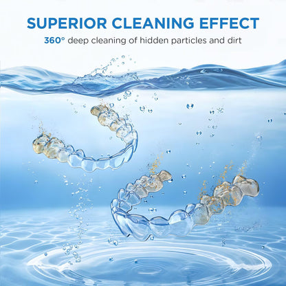 Dental Ultrasonic Retainer Cleaner Machine: 45kHz Dental Cleaning Pod with Digital Timer & 200ML, Cleaning for Dentures, Mouth Guards, Aligners, Night Guards, Braces
