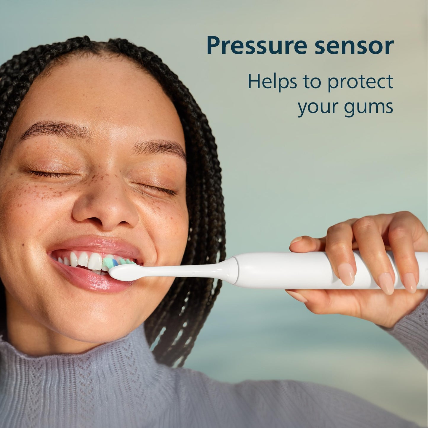 Philips Sonicare 4100 Series Electric Toothbrush - Sonic Toothbrush with Advanced Sonic Technology, Pressure Sensor, Two Intensity Settings,